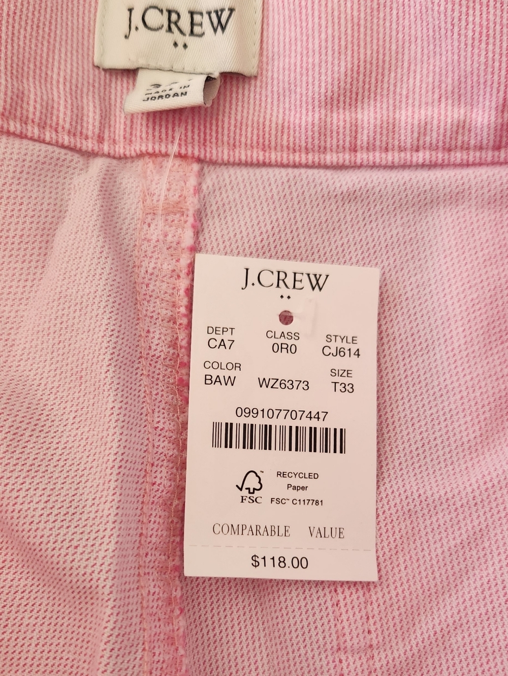 J.Crew Lizzie Wide Leg Pants Azalea Stripe NWT 33Tall - Picture 10 of 10